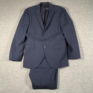 Hugo Boss Suit Mens 36R Blue Wool Slim Fit 2 Button Notch Lapel 2 Piece Set